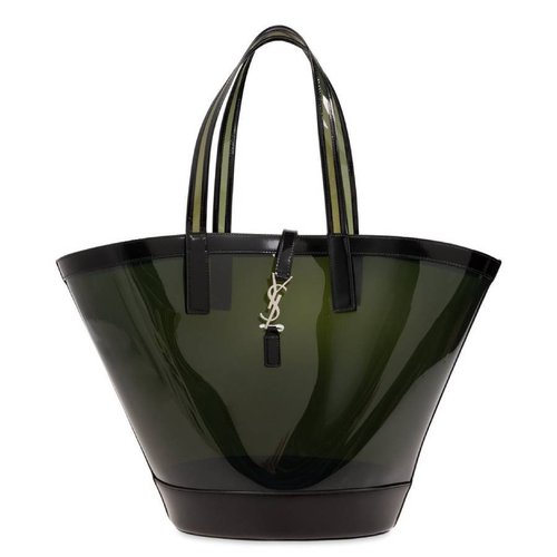 Saint Laurent Panier Medium Tote Bag - Black/Green - 773697FAC0X3055W