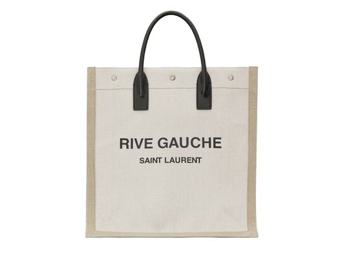 Saint Laurent Rive Gauche North/South Tote - White Linen/Beige