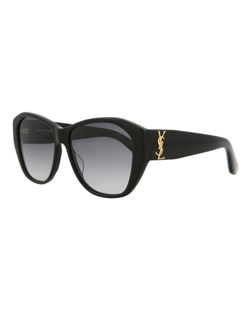 Saint Laurent Round Sunglasses - Shiny Black (Slm8/30001589/001)