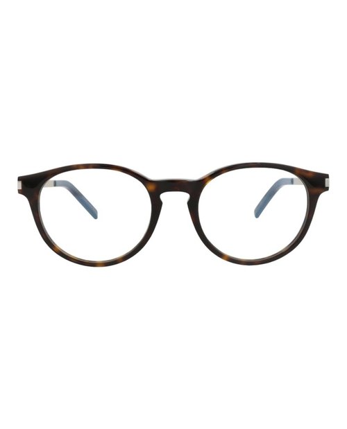 Saint Laurent RoundFrame Acetate Optical Frames - Havana Gold Transparent (Sl25/30000177/003)