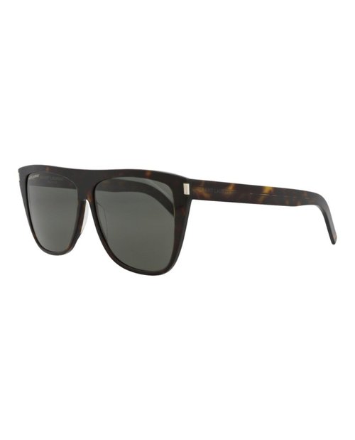 Saint Laurent RoundFrame Acetate Sunglasses - Havana Havana Grey (Sl1Slim/30007144/002)