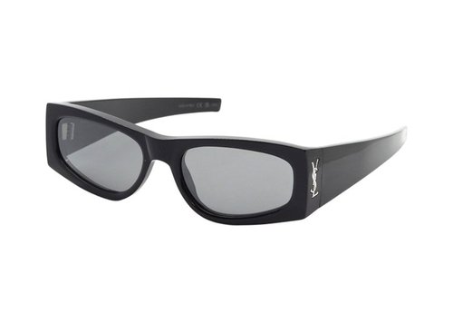 Saint Laurent Square Sunglasses 002SL - Black Black Silver/Black Black Silver (Sl/M140