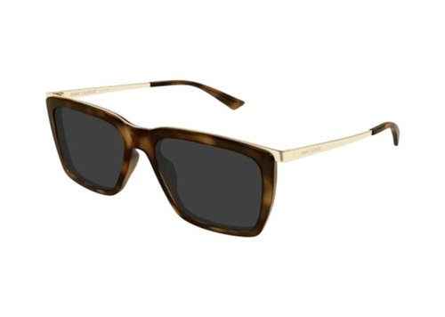 Saint Laurent Square Sunglasses /004 - Havana Gold Grey/Grey (Sl 765