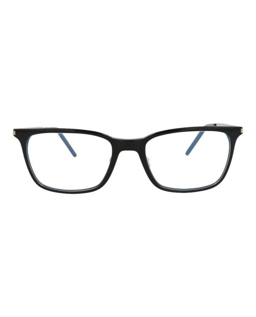 Saint Laurent SquareFrame Acetate Optical Frames - Black Silver Transparent (Sl262/30006110/006)