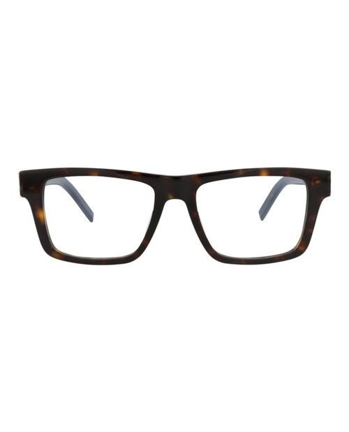 Saint Laurent SquareFrame Recycled Acetate Optical Frames - Havana Havana Transparent (Slm10B/30015274/002)