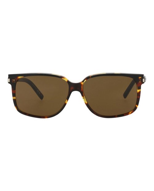 Saint Laurent SquareFrame Recycled Acetate Sunglasses - Black Black Brown (Sl599/30014319/004)