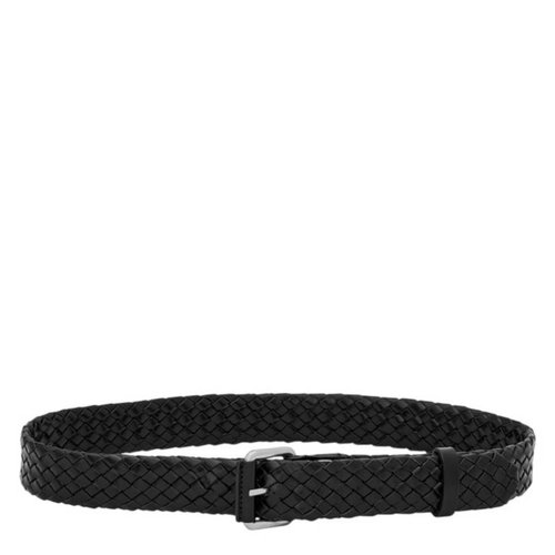 Saint Laurent Woven Leather Motorcycle Belt - Black - 805385AAD4Z1000