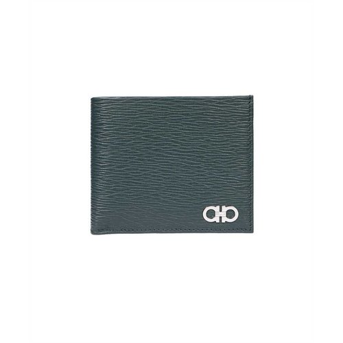 Salvatore Ferragamo Bifold Gancini Wallet With Coin Case - Green - 66A065 757959 3.7''