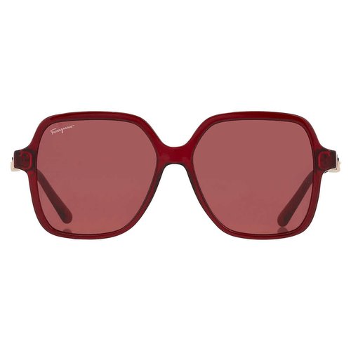 Salvatore Ferragamo Burgundy Square Ladies Sunglasses SF1083S 612 57 - Red - SF1083S 612 57 7.0000X5.0000X4.0000