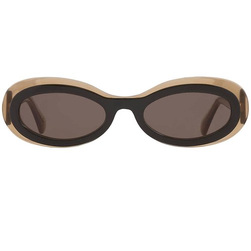 Salvatore Ferragamo Dark Oval Ladies Sunglasses SF2003S 327 54 - Beige/Green/Grey - SF2003S 327 54 7.0000X5.0000X4.0000