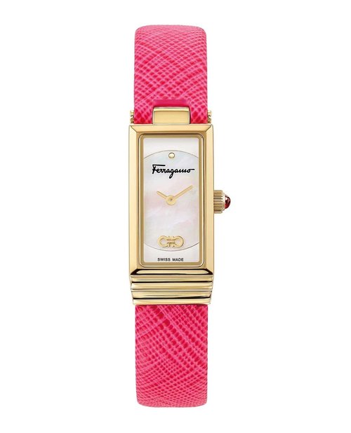 Salvatore Ferragamo Essential Quartz Dial Ladies Watch SFMK00222 - Blue/Gold Tone/Mother of Pearl/Pink/White - SFMK00222 DIAMETER-DIMENSION