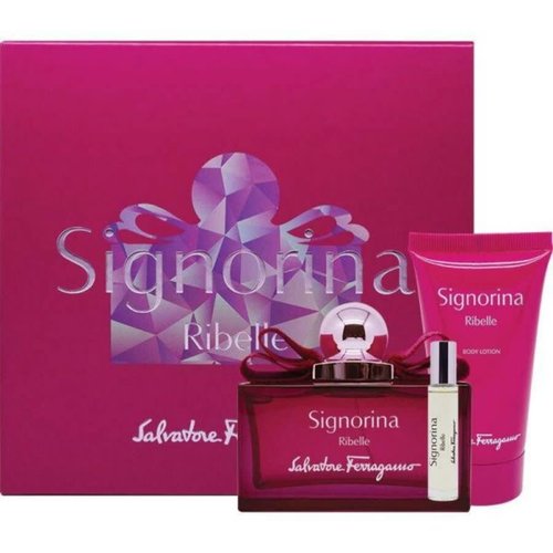 Salvatore Ferragamo Ferragamo Ladies Signorina Ribelle 3pcs EDP Gift Set Fragrances 8052464899579 - Orange/Pink/Red - 8052464899579 6.0000X5.0000X2.0000