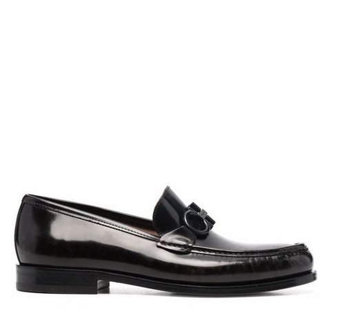 Salvatore Ferragamo Gancini Ornament Moccasin - Black - 02B715 749434 EEE