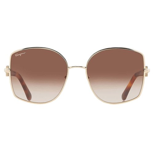 Salvatore Ferragamo Gradient Butterfly Ladies Sunglasses SF304S 745 58 - Brown/Gold Tone - SF304S 745 58 7.0000X5.0000X4.0000