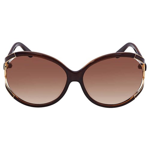 Salvatore Ferragamo Gradient Round Ladies Sunglasses SF600S 220 61 - Brown - SF600S 220 61 9.5000X6.5000X3.5000