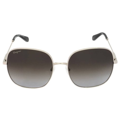 Salvatore Ferragamo Gradient Square Ladies Sunglasses SF300S 041 59 - Grey/Silver Tone - SF300S 041 59 7.0000X5.0000X4.0000