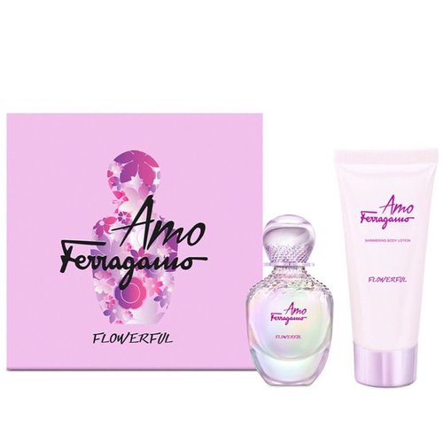 Salvatore Ferragamo Ladies Amo Ferragamo Flowerful Gift Set Fragrances 8052086376588 - Pink/Purple - 8052086376588