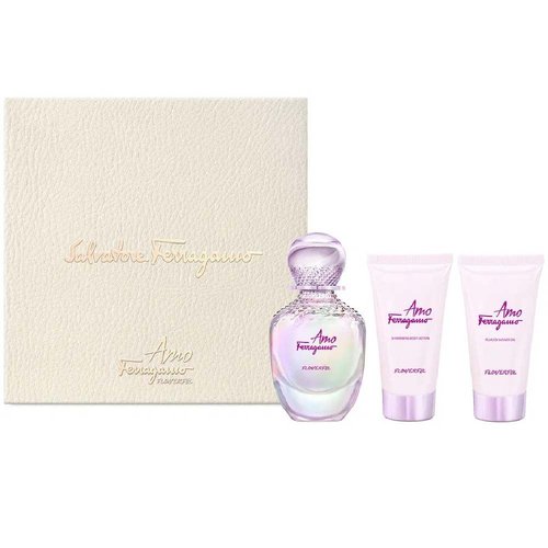 Salvatore Ferragamo Ladies Amo Flowerful Gift Set Fragrances 8052086379220 - Black/Pink/Purple - 8052086379220