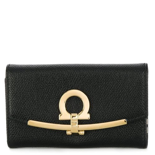 Salvatore Ferragamo Ladies Gancini Clip Keycase In - Black/Gold Tone - 22D151 683320 CM