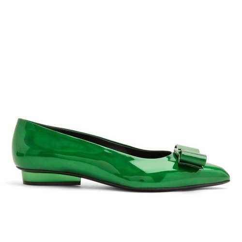 Salvatore Ferragamo Ladies Viva Ballet Flats - Green - 01C500 748452