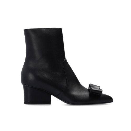 Salvatore Ferragamo Ladies Viva Heeled Ankle Bootie - Black - 01A619741022