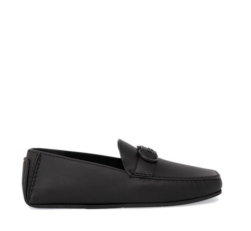 Salvatore Ferragamo Palinuro Gancini Ornament Driver - Black - 20323 744005 EEE