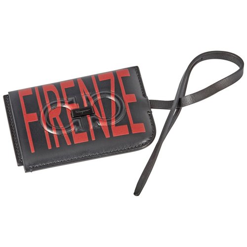 Salvatore Ferragamo/Red Firenze ID Holder - Black - 66A536 714838 001 6.0000X4.0000X2.0000