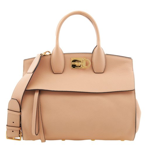 Salvatore Ferragamo Studio Soft Bag L - Blue/Gold Tone/Pink - 211772 754136 11.4''