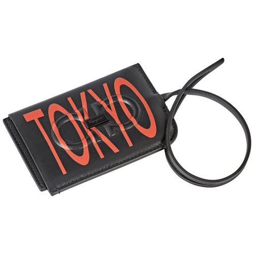 Salvatore Ferragamo Tokyo ID Holder - Black/Orange - 66A536 714842 6.0000X4.0000X2.0000
