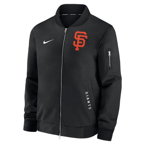 San Francisco Giants Authentic Collection Dugout Nike MLB Full-Zip Bomber Jacket - Black - 02F303M8GIA-TZ7