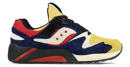 Saucony Grid 9000 Play Cloths Motocross - Dress Blue/Chili Pepper Red/Mimosa Yellow - S70184-1