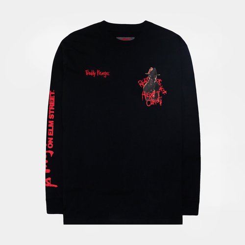 SP x Nightmare On Elm Street DOn't Sleep Tee LOng Sleeve Shirt Free Shipping - Black - NE.SLS02