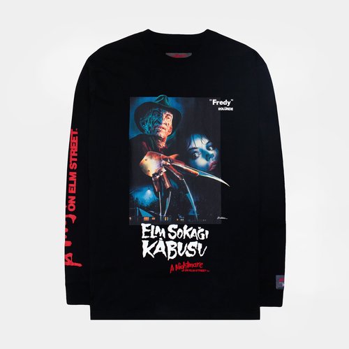 SP x Nightmare On Elm Street Survival Tee LOng Sleeve Shirt Free Shipping - Black - NE.SLS01