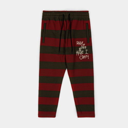 SP x Nightmare On Elm Street Sweater Jogger Pants - Red/Olive - NE.JG302