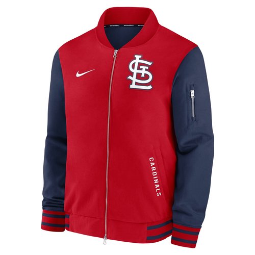 St. Louis Cardinals Authentic Collection Dugout Nike MLB Full-Zip Bomber Jacket - Sport Red - 02F311B5SCN-TZ7