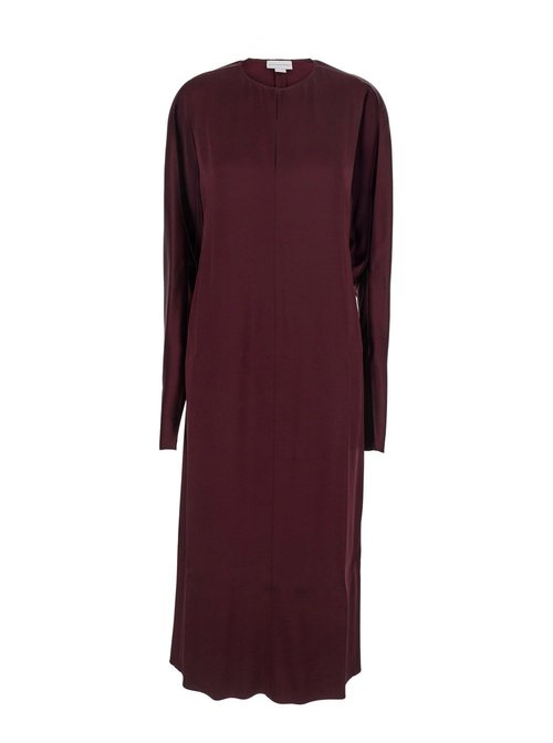 Stella McCartney Bordeaux Midi Dress With Cape Sleeves And Cut-out On The FrOnt In Tech Fabric - 6A05413FU302_6017