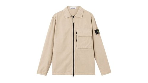 Stone Island 1200004 Canvas Weave Cotton Organic Cotton Shirt - Desert