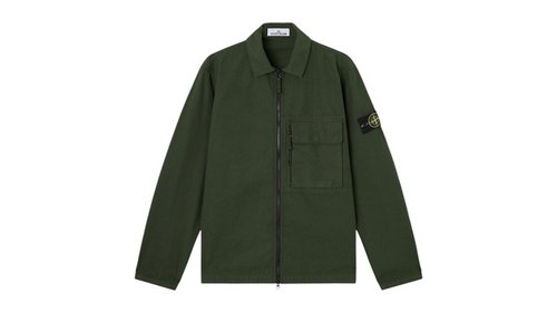 Stone Island 1200004 Canvas Weave Cotton Organic Cotton Shirt - Juniper