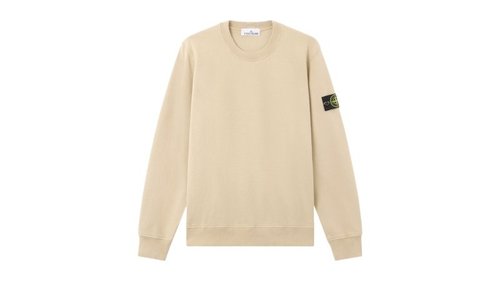 Stone Island 6100060 Organic Cotton Fleece Regular Fit Crewneck Sweatshirt - Desert - K2S156100060S0051V009A
