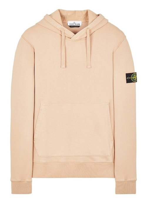 Stone Island 64120 Brushed Cotton Fleece Hooded Sweatshirt - Antique Rose - 751564120V0082-9415