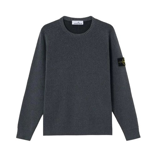 Stone Island Basic Crew Neck Sweatshirt - Melange Charcoal - 5100033S0N12V0M65