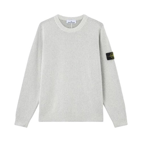 Stone Island Basic Crew Neck Sweatshirt - Melange Pearl Grey - 5100033S0N12V0M61