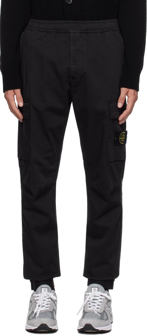 Stone Island Black Drawstring Cargo Pants - A0029 Black - 791531314