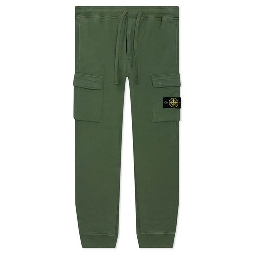 Stone Island Brushed Cargo Fleece Pants - Olive Green - MO771564720V0058