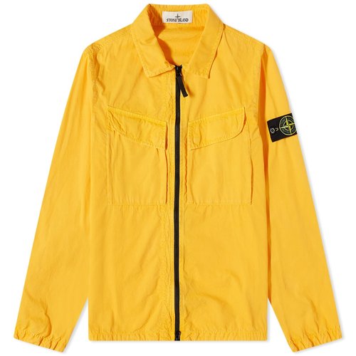 Stone Island Brushed Cotton Canvas Zip Overshirt - Yellow - 7715101WN-V0130