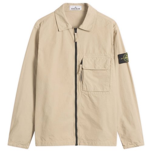 Stone Island Canvas Weave Cotton Zip Shirt Jacket - Desert - K2S151200004-V009A