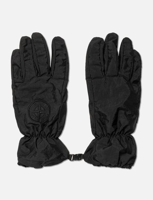 Stone Island Coated Nylon Metal In Econyl Gloves - Black