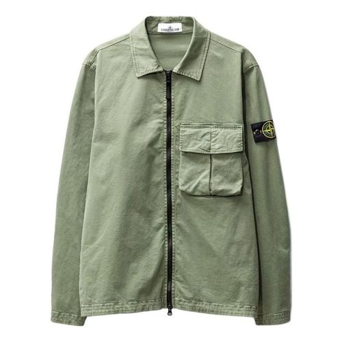 Stone Island Compass-Patch Zipped Shirt Jacket - Green - 781510304-V0155