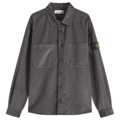 Stone Island Cotton Micro-Corduroy Overshirt - Charcoal - K1S151200113-V0065
