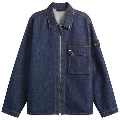 Stone Island Denim Research Indigo Denim Zip Shirt Jacket - Blue Rinse - L1S141200002-VJ201